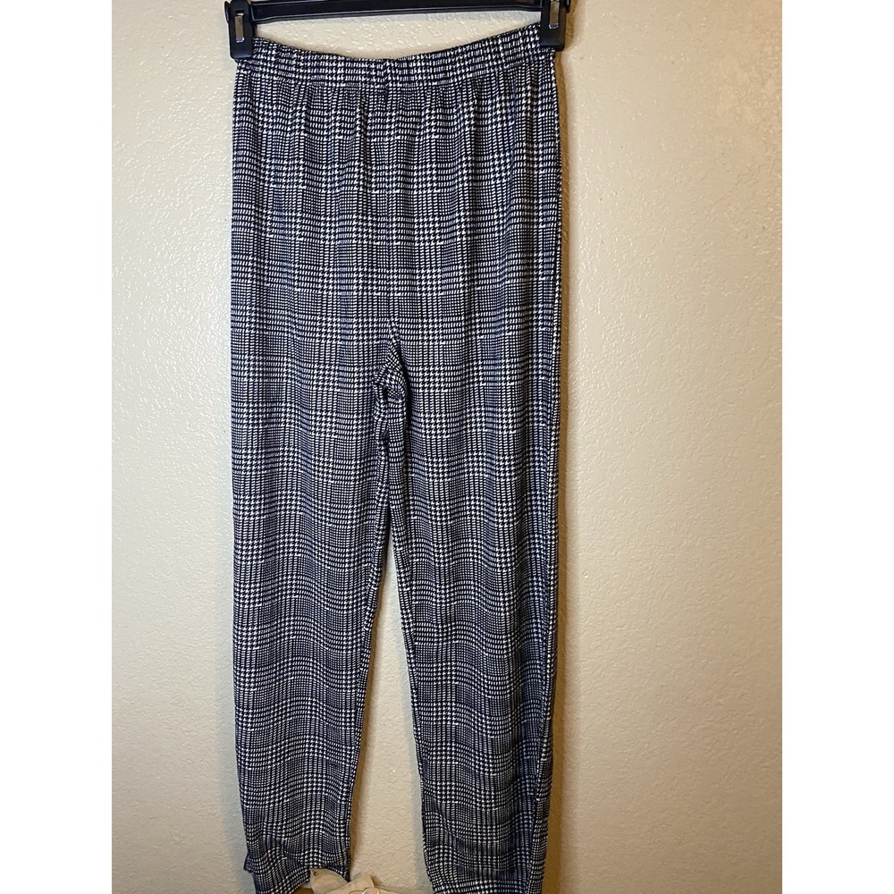 NFL BLACK White PLAID Youth Casual Dress Pants USA EUC